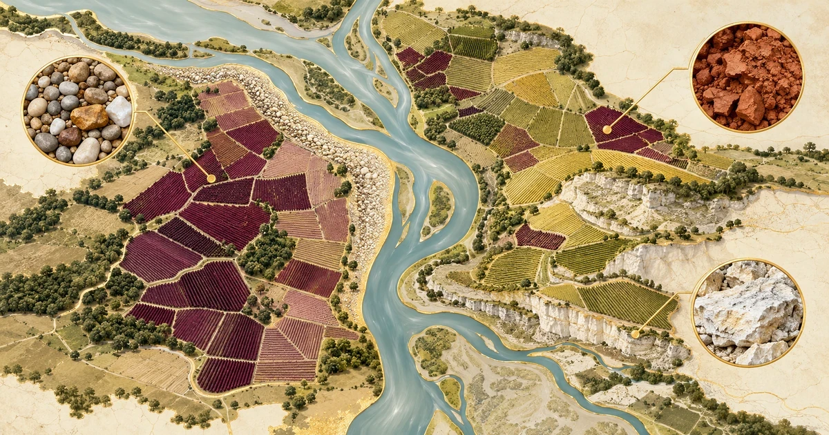 Bản đồ bằng chứng về sông và địa chất Bordeaux