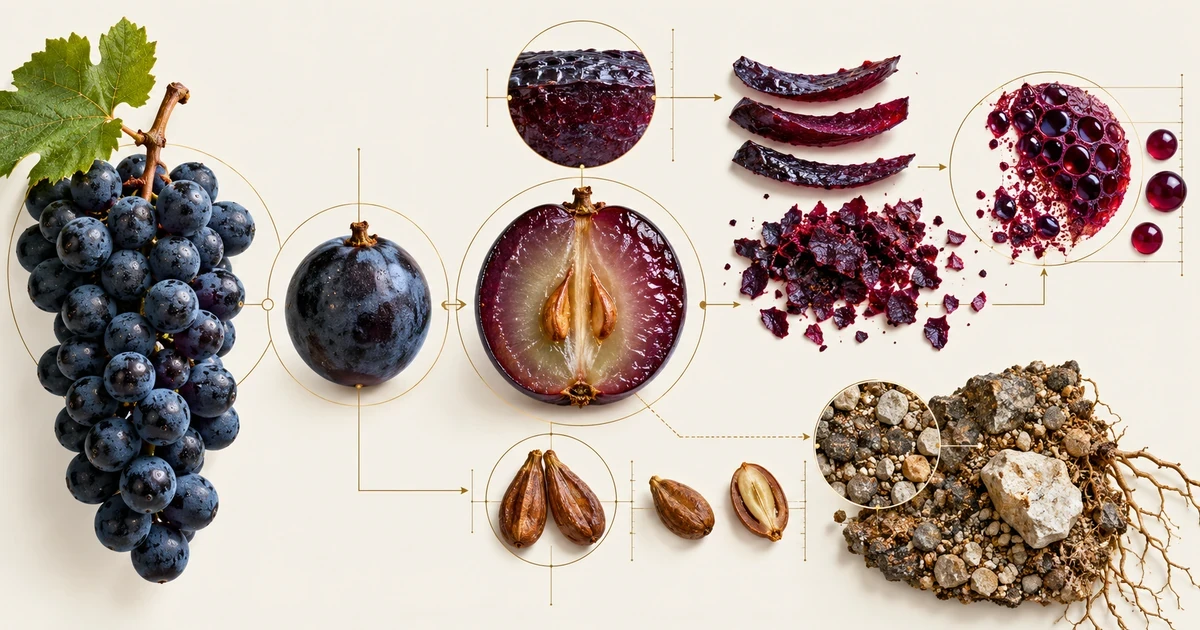 Cấu trúc quả, vỏ, hạt và đất trồng Cabernet Sauvignon