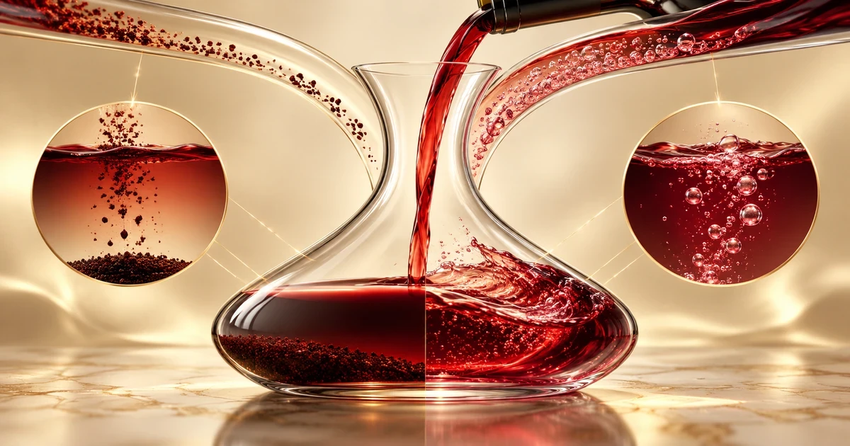 Minh họa cơ chế decanter rượu vang để làm gì
