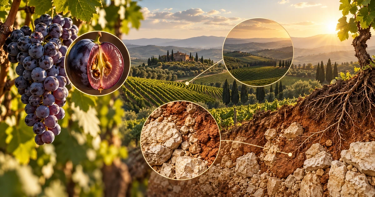 Minh họa cơ chế vùng rượu vang tuscany